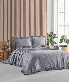 L'essentiel linge de maison Ilda - Gris - Juego de colcha doble